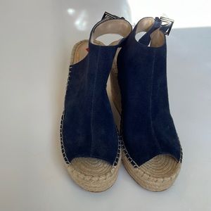 Kenneth Cole New York Olivia navy suede wedge size 10